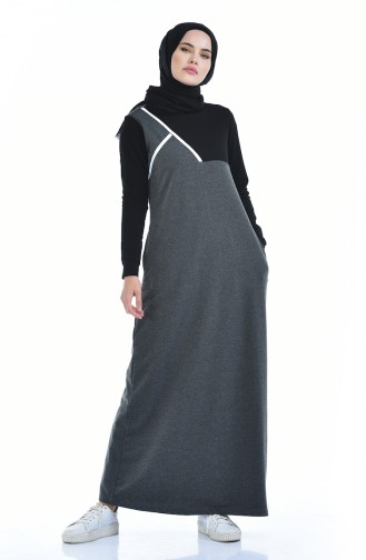 Anthracite Hijab Dress 9093-02