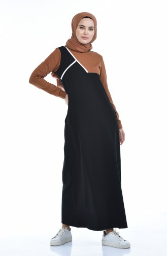 Black Hijab Dress 9093-04