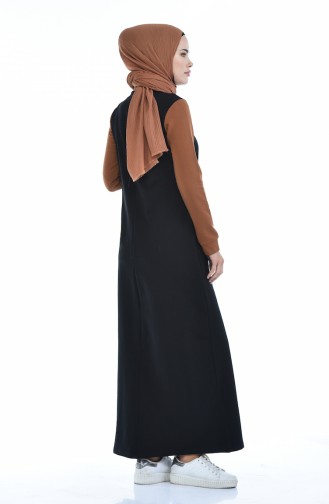 Black Hijab Dress 9093-04