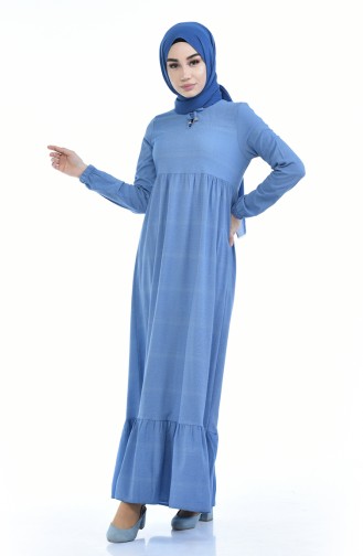 Blau Hijab Kleider 1275-01