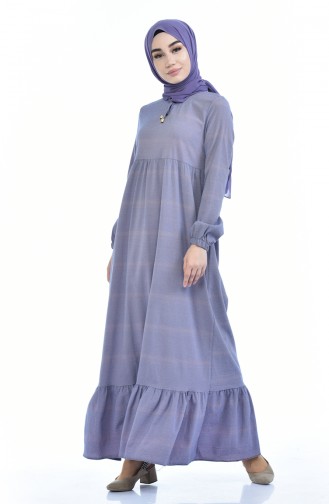 Dark Violet Hijab Dress 1275-08