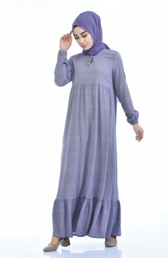 Dark Violet Hijab Dress 1275-08