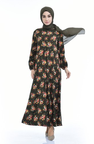 Khaki Hijab Dress 2082-02