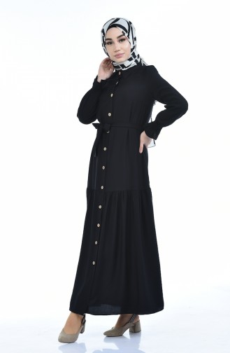 Aerobin Fabric waist Gathered Dress 5811-02 Black 5811-02