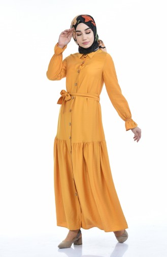 Mustard Hijab Dress 5811-03