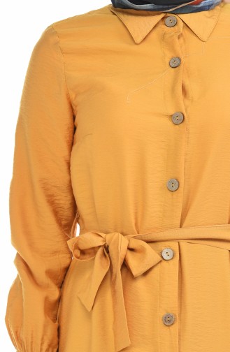 Mustard İslamitische Jurk 5811-03