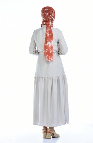 Beige Hijab Dress 5811-04