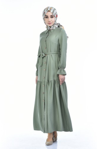 فستان أخضر كاكي باهت 5811-05