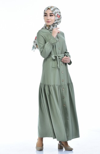 Robe Taille Froncée Tissu Aerobin 5811-05 Vert Khaki Clair 5811-05