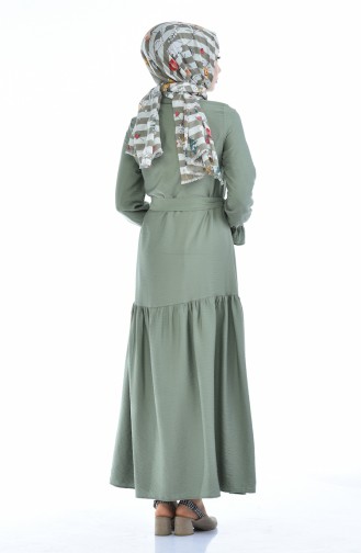 Robe Taille Froncée Tissu Aerobin 5811-05 Vert Khaki Clair 5811-05