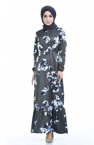 Rauchgrau Hijab Kleider 3014-01