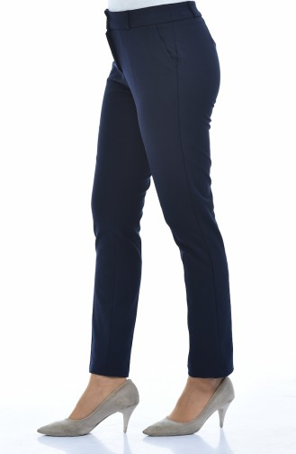 Pantalon Carotte Classique 2113-01 Bleu Marine 2113-01