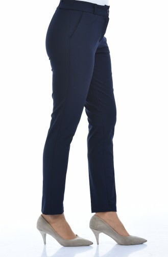 Pantalon Carotte Classique 2113-01 Bleu Marine 2113-01