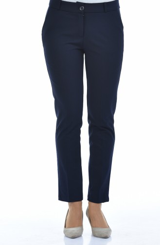 Pantalon Carotte Classique 2113-01 Bleu Marine 2113-01