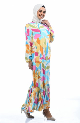 Senf Hijab Kleider 1023-01
