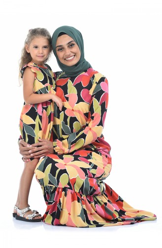 Schwarz Hijab Kleider 1025-01