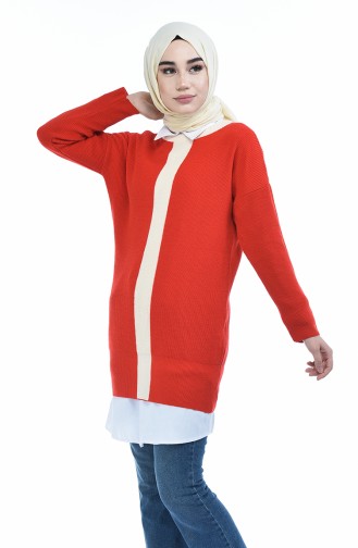 Triko Tunik 4891-04 Kırmızı