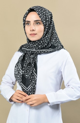 Echarpe Coton a Motifs 2348-01 Noir 2348-01