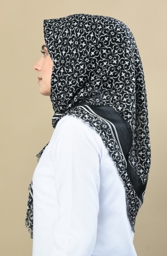 Echarpe Coton a Motifs 2348-01 Noir 2348-01