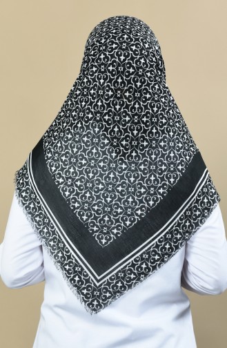 Echarpe Coton a Motifs 2348-01 Noir 2348-01