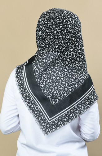 Echarpe Coton a Motifs 2348-01 Noir 2348-01