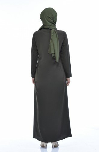 Abaya a Fermeture 0085-03 Khaki 0085-03