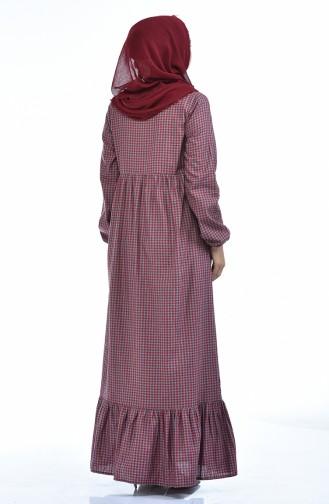 Claret Red Hijab Dress 1276-04