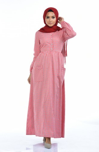 Red Hijab Dress 1284-02