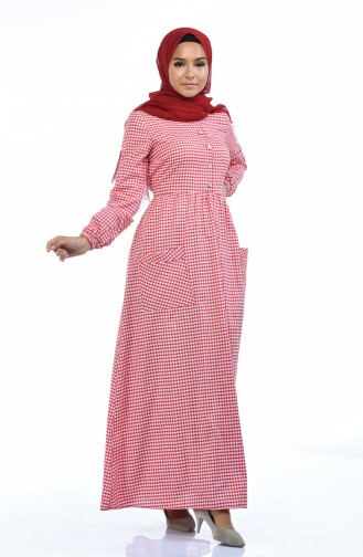 Red Hijab Dress 1284-02