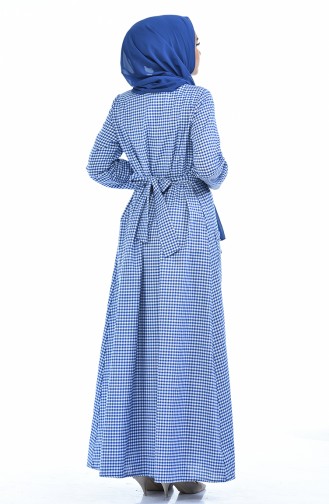 Geknöpftes Kleid 1284-03 Blau 1284-03