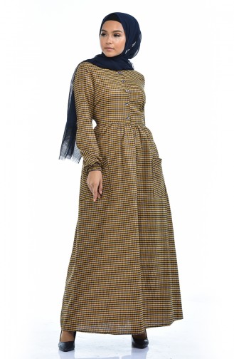 Mustard Hijab Dress 1284-04