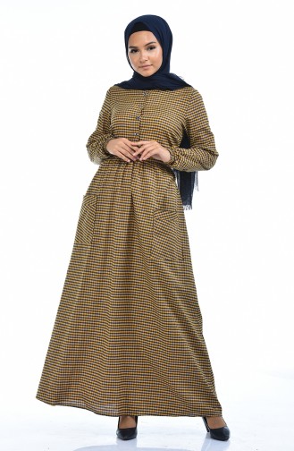 Geknöpftes Kleid 1284-04 Senf 1284-04