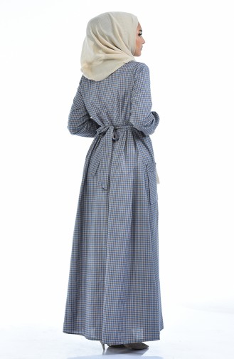 Navy Blue Hijab Dress 1284-05