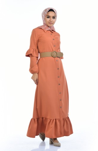 Orange Hijab Dress 5035-05