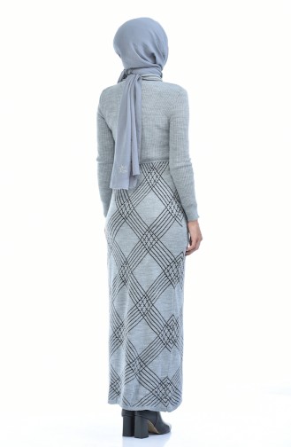 Trikot Kleid mit Quasten 8027-01 Grau 8027-01