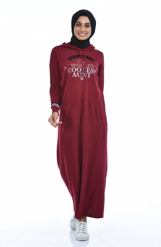 Robe Tricot a Capuche 8030-05 Bordeaux 8030-05