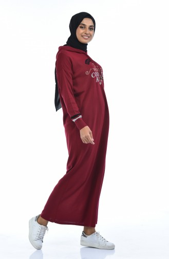 Robe Tricot a Capuche 8030-05 Bordeaux 8030-05