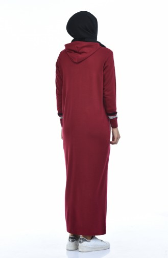 Robe Tricot a Capuche 8030-05 Bordeaux 8030-05