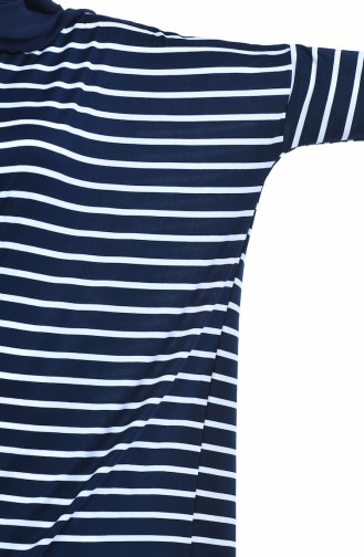 Çizgili Penye Tunik 07231-06 Lacivert