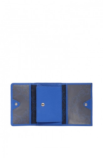 جنكيز باكيل محفظة نقود جلدية أزرق 9265160-SAX