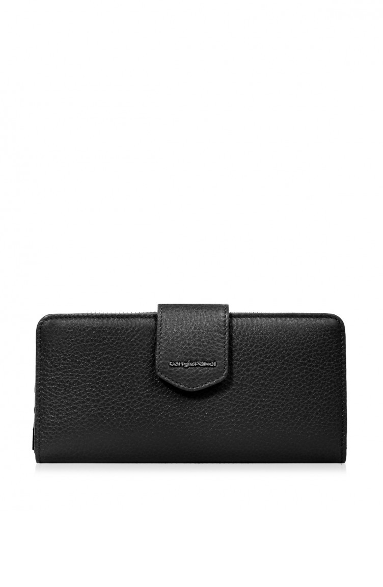 Cengiz Pakel Leather Women Wallet Black 3465104 Siyah Sefamerve