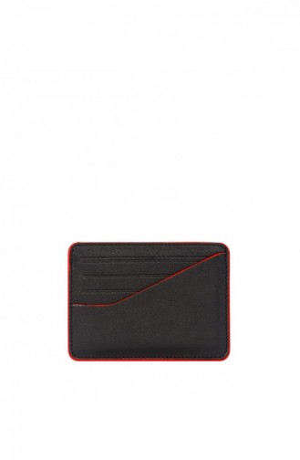 Cengiz Pakel Mini Leather Card wallet Black 1682450-SİYAH-KIRMIZI