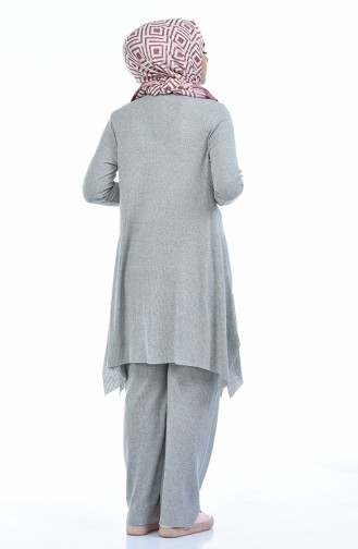 Ensemble Deux Pieces Tunique Pantalon Tricot 2209-03 Gris 2209-03