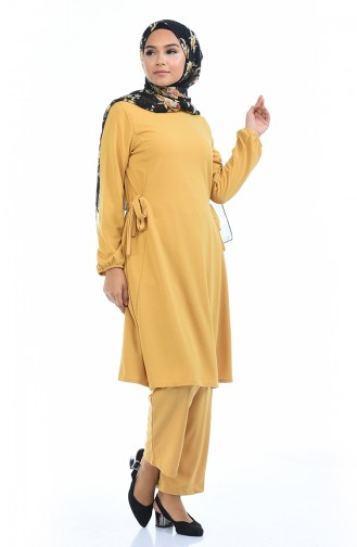 Elastic Sleeve Tunic Trousers Double Suit 5275-01 Mustard 5275-01