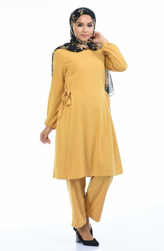 Elastic Sleeve Tunic Trousers Double Suit 5275-01 Mustard 5275-01