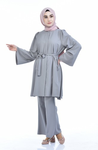 Ensemble Deux Pieces Tunique Pantalon 0218-20 Gris 0218-20