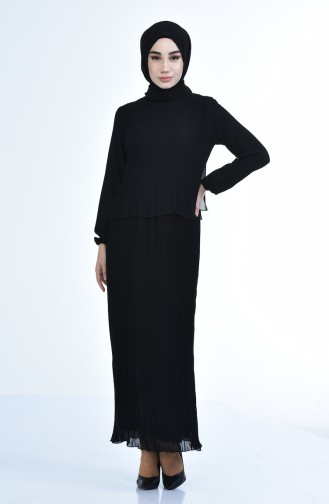 Black Hijab Dress 16491-02