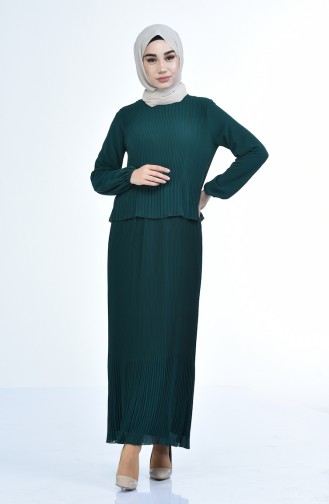 Emerald Green Hijab Dress 16491-04