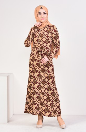 Braun Hijab Kleider 9193-03