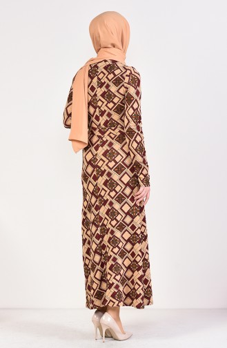 Brown Hijab Dress 9193-03